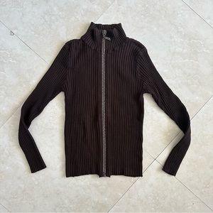 -brown zip up jacket